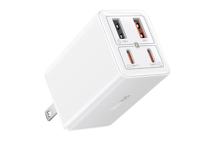 Bộ Adapter Sạc 4 cổng USB Type C PD QC 3.0 GaN6 Pro 65W kèm Cáp Type C - Type C 1m Baseus CCGAN65S6