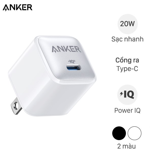 Adapter Sạc Type C Iq3 20W Anker Nano Pro A2637