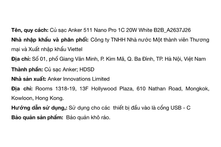 Adapter Sạc Type C IQ3 20W Anker Nano Pro A2637 Màu Trắng