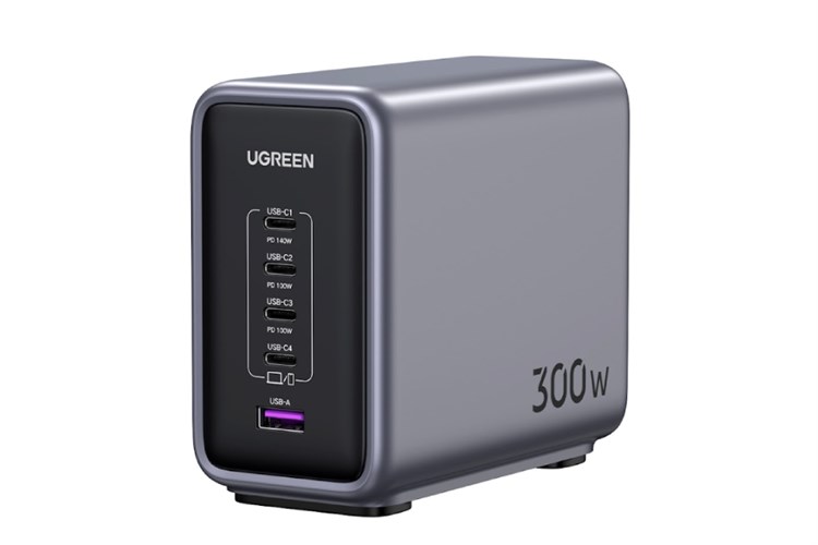 Bộ Adapter Sạc 5 cổng Type C PD QC 3.0 GaN 300W kèm Cáp Type C - Type C 1m Ugreen Nexode 90903B
