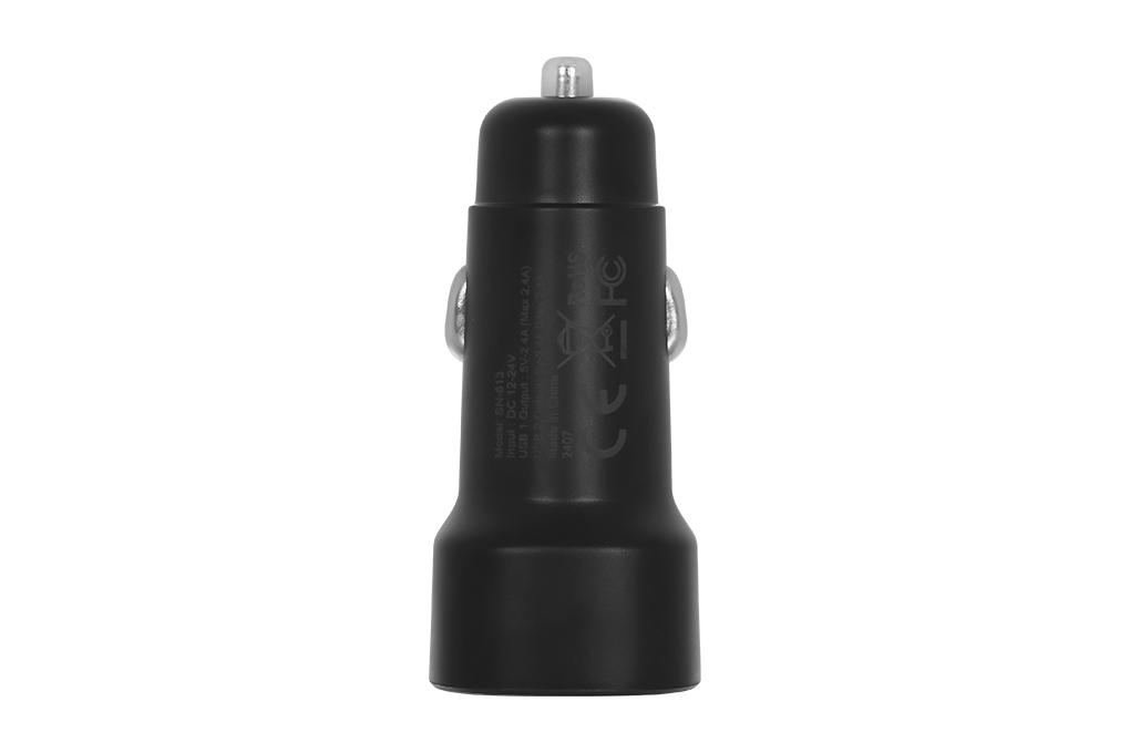 Sạc xe hơi 2 cổng USB 12W AVA+ SN-613 Màu Đen