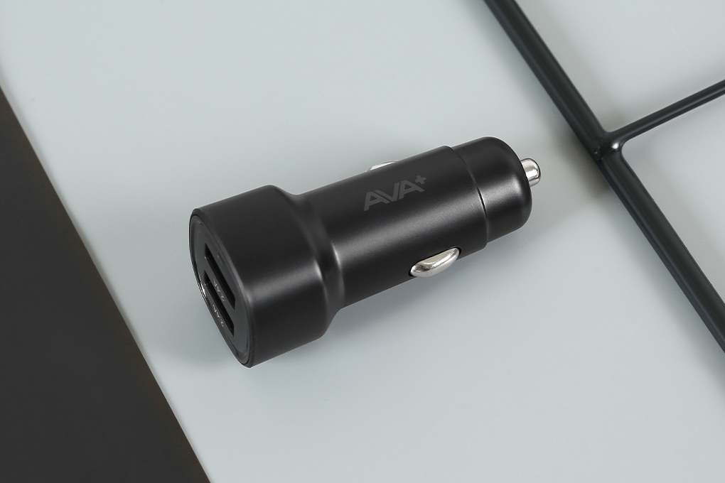 Sạc xe hơi 2 cổng USB 12W AVA+ SN-613 Màu Đen
