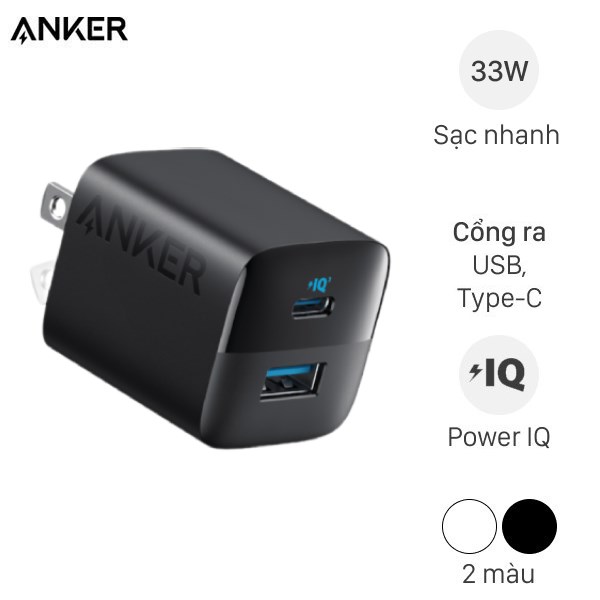 Adapter Sạc Type C Iq3 33W Anker A2331