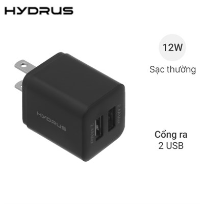 Adapter Sạc 2 cổng 12W Hydrus H-35