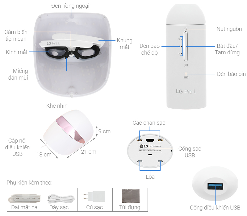 Mặt nạ chăm sóc da mặt Derma LED LG BWM1V