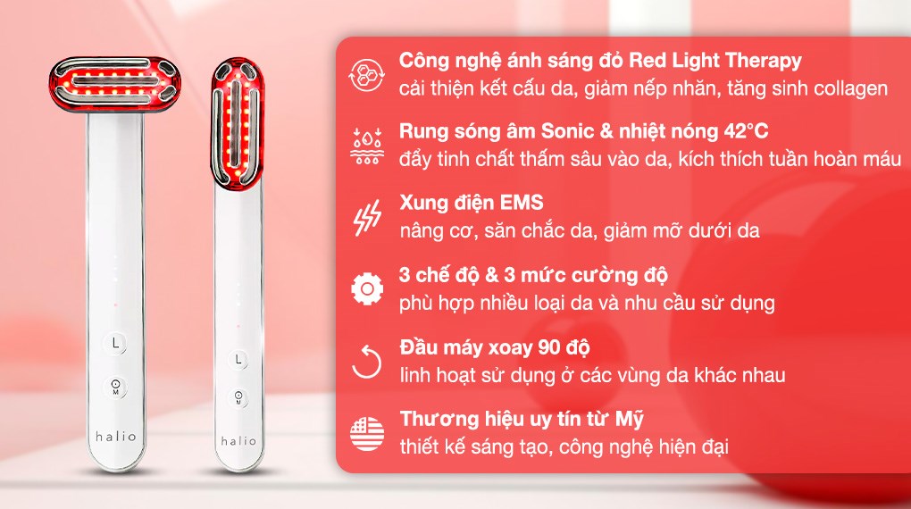 Máy ánh sáng đỏ tăng sinh Collagen Halio 3 in 1