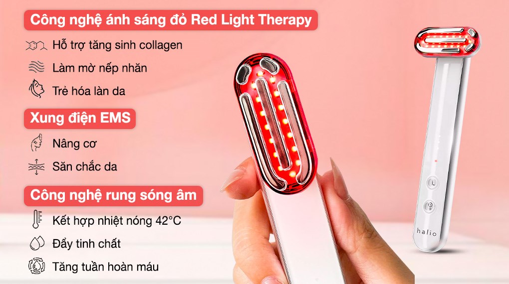 Máy ánh sáng đỏ tăng sinh Collagen Halio 3 in 1