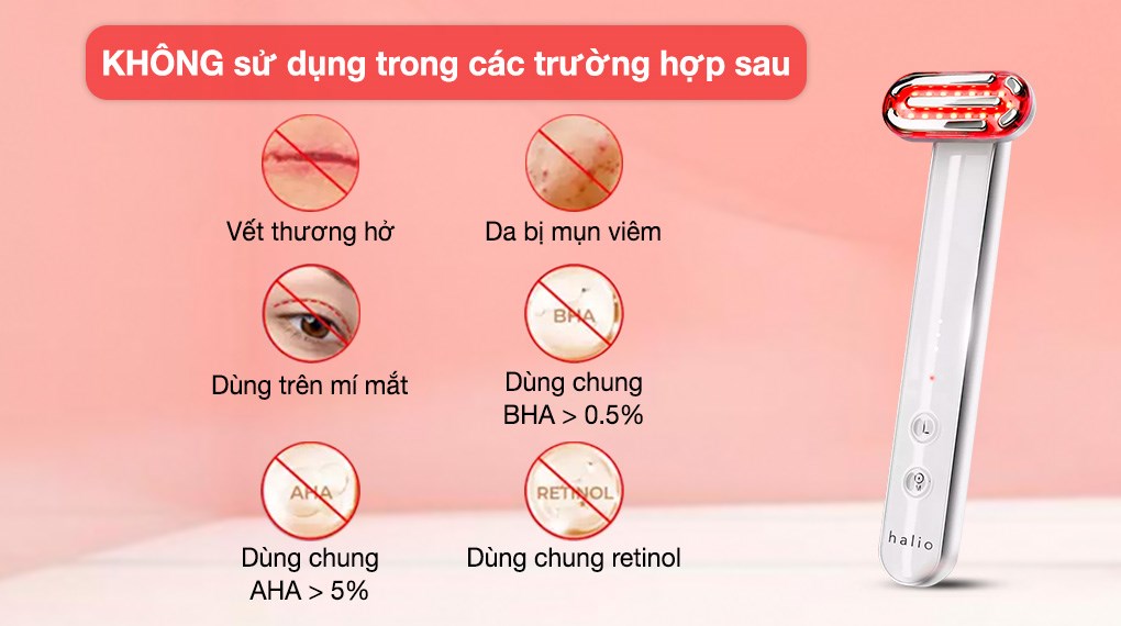 Máy ánh sáng đỏ tăng sinh Collagen Halio 3 in 1