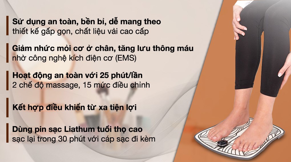 Thảm massage chân Lanaform LA100208