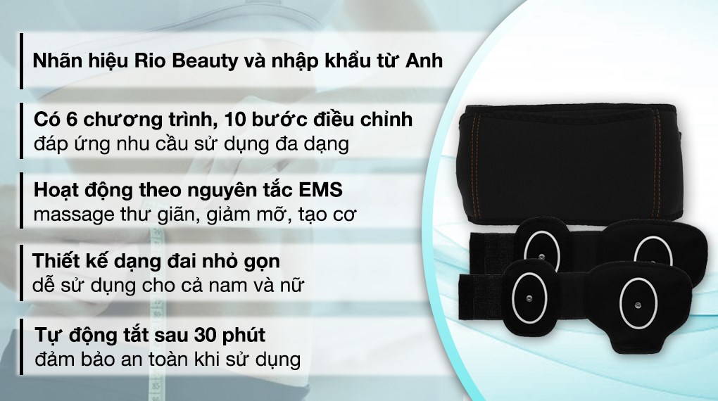 Đai massage bụng điện xung Rio Beauty Tek BT-AATB