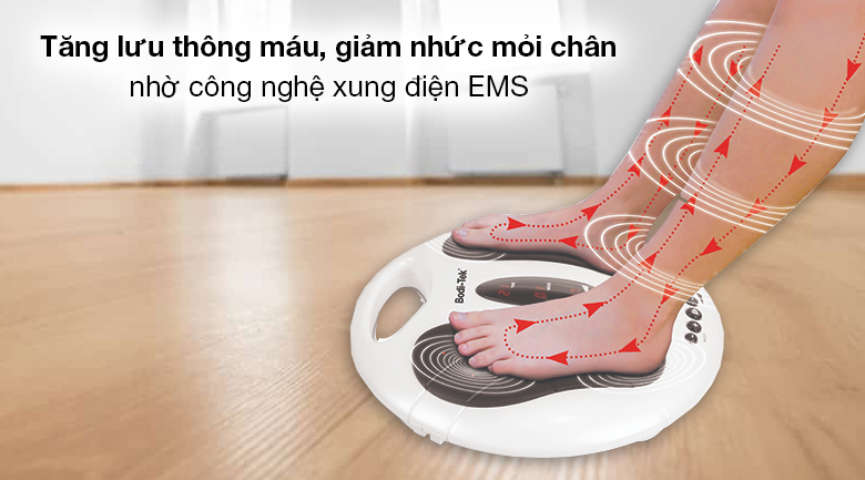 Máy sử dụng công nghệ xung điện EMS giúp đẩy lùi cơn đau nhức và phòng ngừa những căn bệnh nguy hiểm về chân Máy massge chân Rio Tek CRBO3 sử dụng công nghệ xung điện EMS giúp đẩy lùi cơn đau nhức, đem đến cho bạn sự dễ chịu