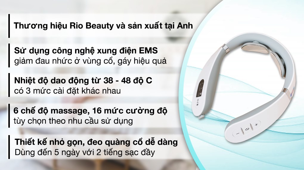Máy massage cổ, vai, gáy Rio Beauty BT- NEMA