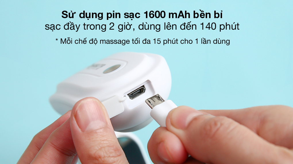 Pin sạc - Máy massage vùng cổ vai gáy HASUTA HMN-160 Trắng