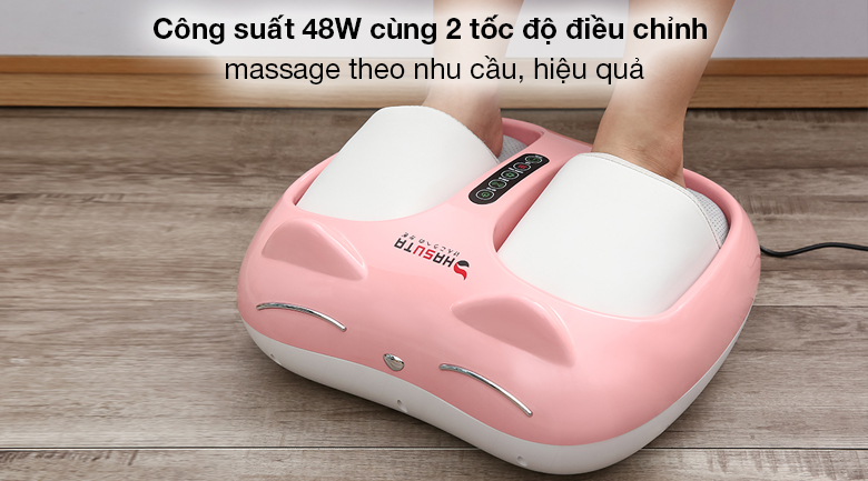 Máy massage chân HASUTA HMF-250 Hồng - Thiết bị massage có công suất 48W cùng 2 tốc độ điều chỉnh nhanh/chậm tiện lợi theo nhu cầu sử dụng