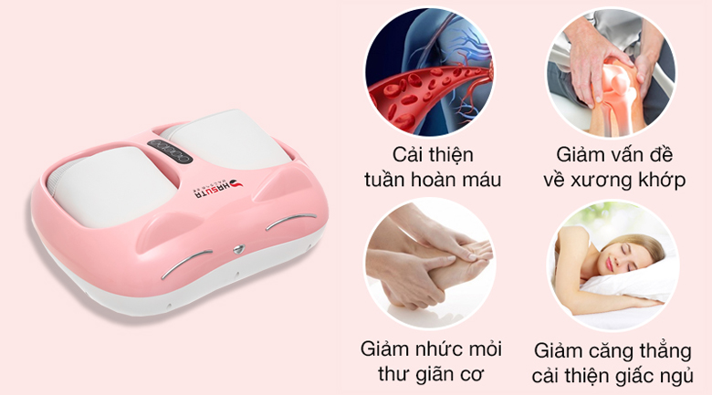 Máy massage chân HASUTA HMF-250 Hồng - Máy massage HASUTA giúp cải thiện tuần hoàn máu, giảm đau, căng cứng, mỏi cơ, thư giãn đôi chân