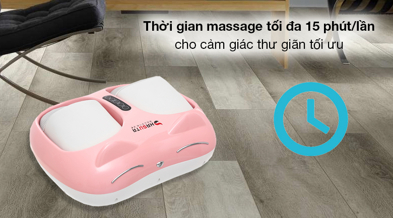 Máy massage chân HASUTA HMF-250 Hồng - Thời gian massage tối đa 15 phút cho 1 lần sử dụng, mang lại cảm giác thư giãn tuyệt đối, đánh bay cơn đau nhức hiệu quả