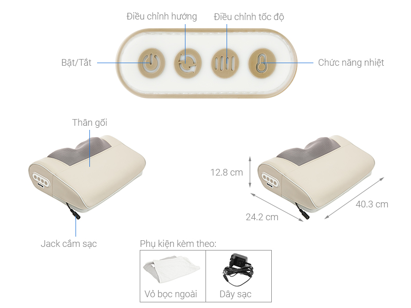 Gối massage Rio Beauty BT-MANO-EU