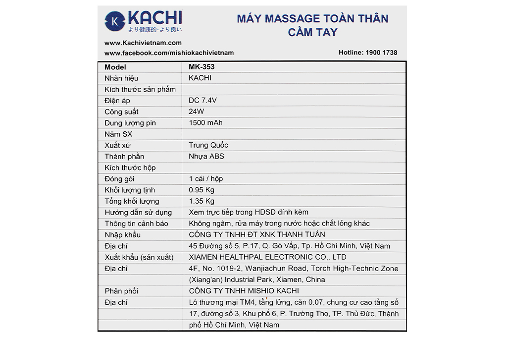 Súng massage toàn thân cầm tay Kachi MK-353 - 12