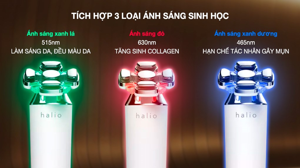 Máy massage mặt nâng cơ và trẻ hóa da kết hợp ánh sáng sinh học Halio