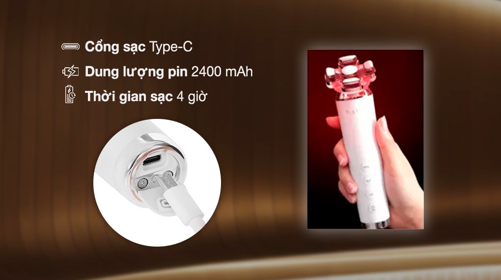 Máy massage mặt nâng cơ và trẻ hóa da kết hợp ánh sáng sinh học Halio