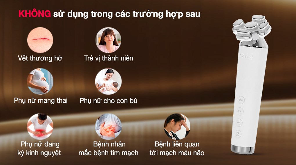 Máy massage mặt nâng cơ và trẻ hóa da kết hợp ánh sáng sinh học Halio