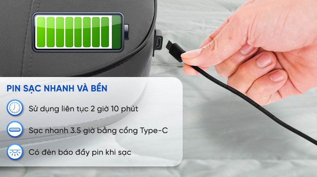 Gối massage hồng ngoại Bomidi MP1 Pro - Xám xanh