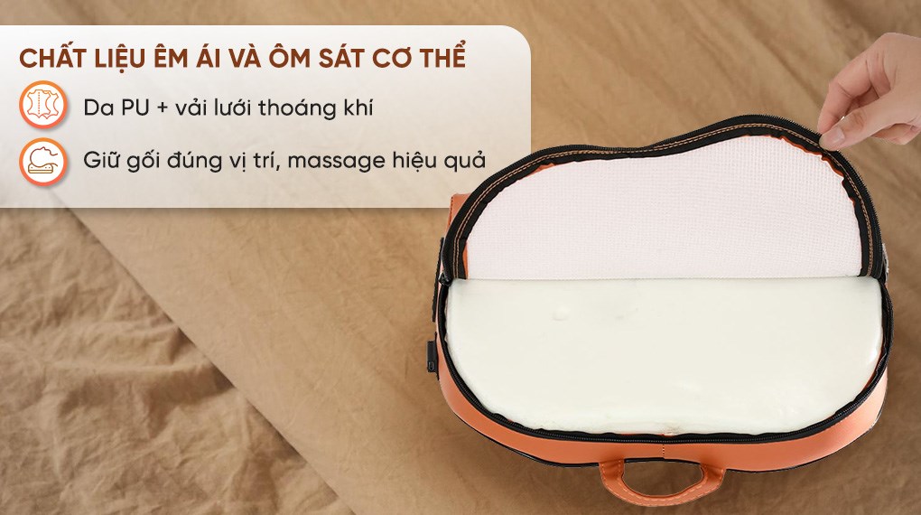 Gối massage hồng ngoại Bomidi MP1 Pro - Đen Cam