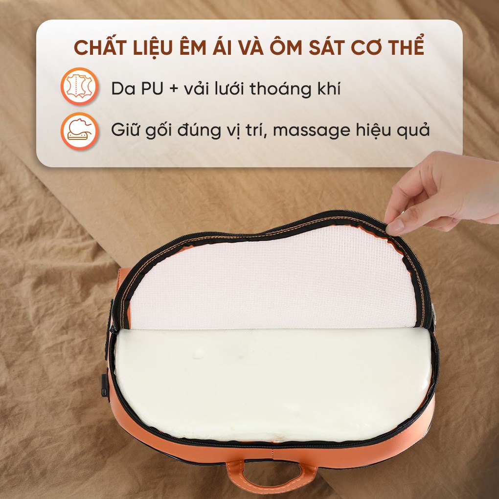 Gối massage hồng ngoại Bomidi MP1 Pro - Đen Cam