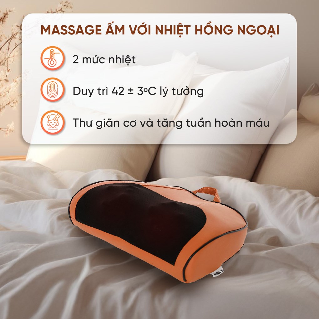 Gối massage hồng ngoại Bomidi MP1 Pro - Đen Cam