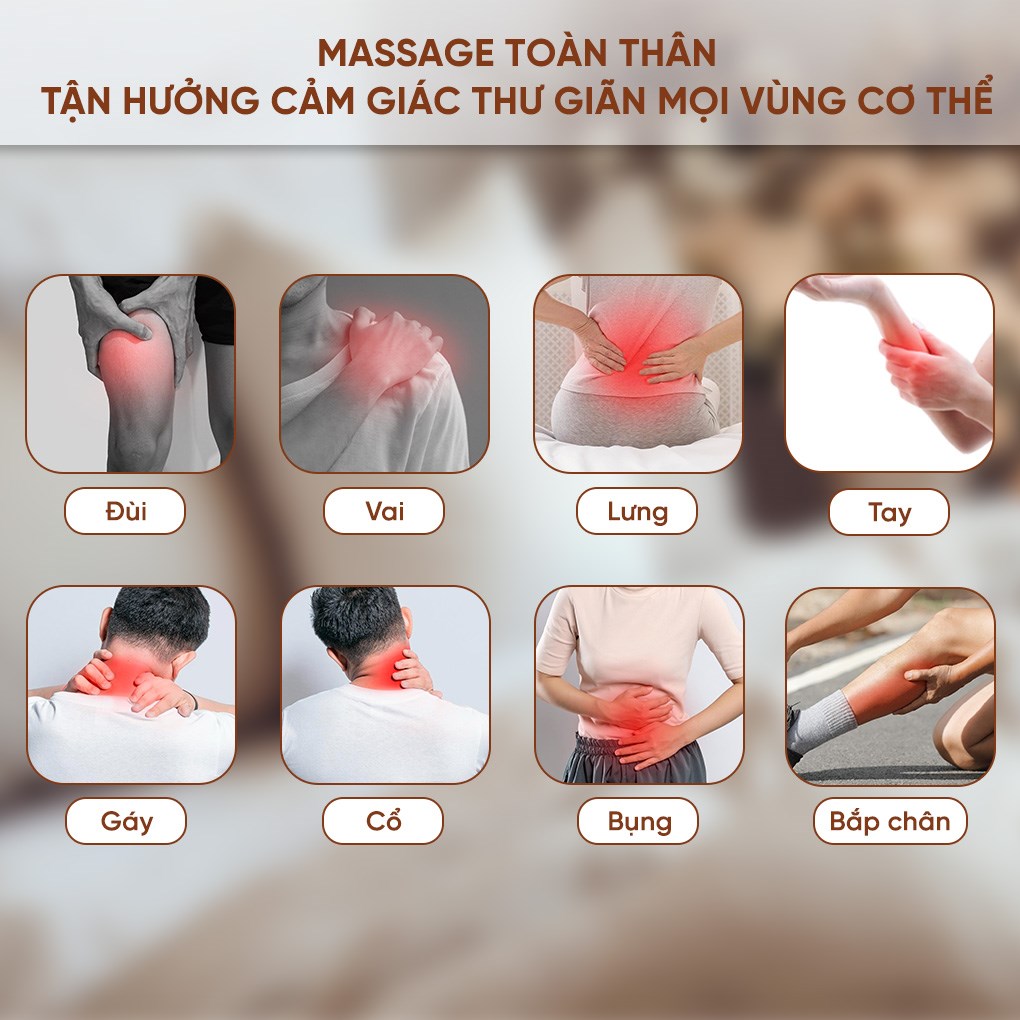 Gối massage hồng ngoại Bomidi MP1 Pro - Đen Cam