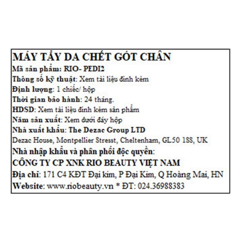 Máy mài gót chân tẩy da chết Rio Beauty PEDI2 Màu Hồng phấn