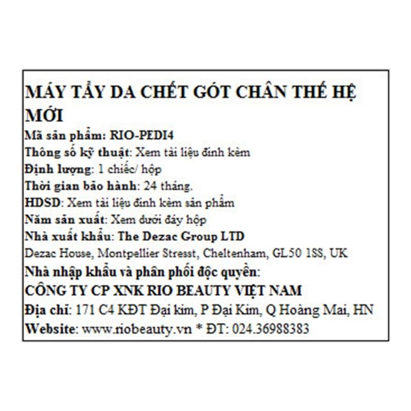 Máy mài gót chân tẩy da chết Rio PEDI4 Màu Trắng