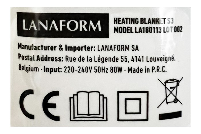 Đệm điện đơn Lanaform LA180113 S3 Màu Xám