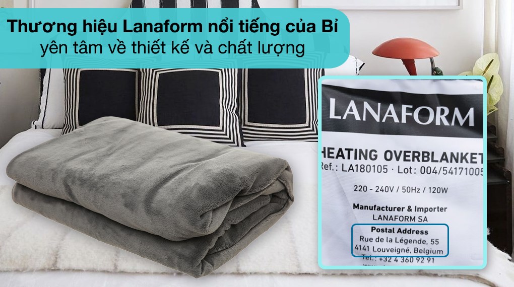 Chăn điện Lanaform LA180105 (1.6 x 1.3m)