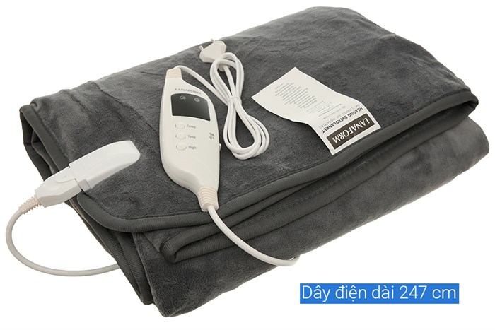 Chăn điện Lanaform LA180105 (1.6 x 1.3m) Màu Xám