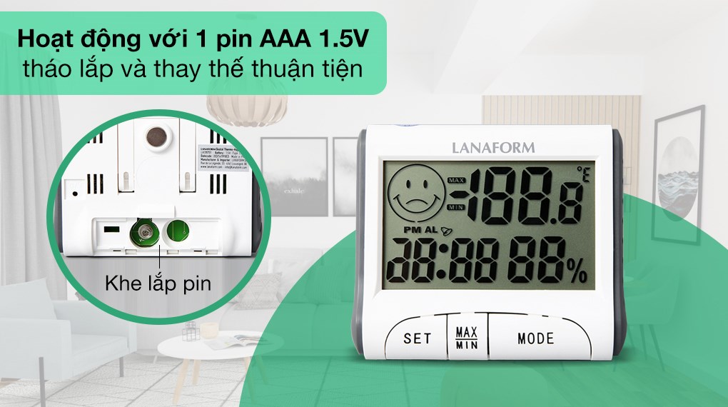 Nhiệt ẩm kế điện tử Lanaform LA120701
