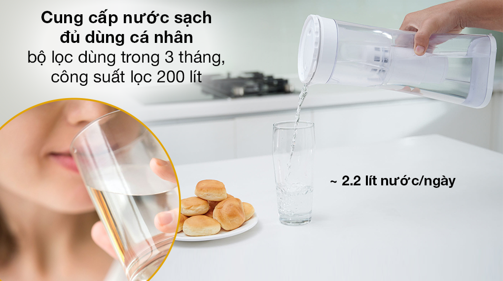 Bình lọc nước cầm tay Mitsubishi Cleansui 1.5 lít EJ102