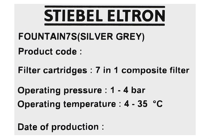 Thiết bị lọc nước UF Stiebel Eltron Fountain 7S 1 lõi Màu Trắng