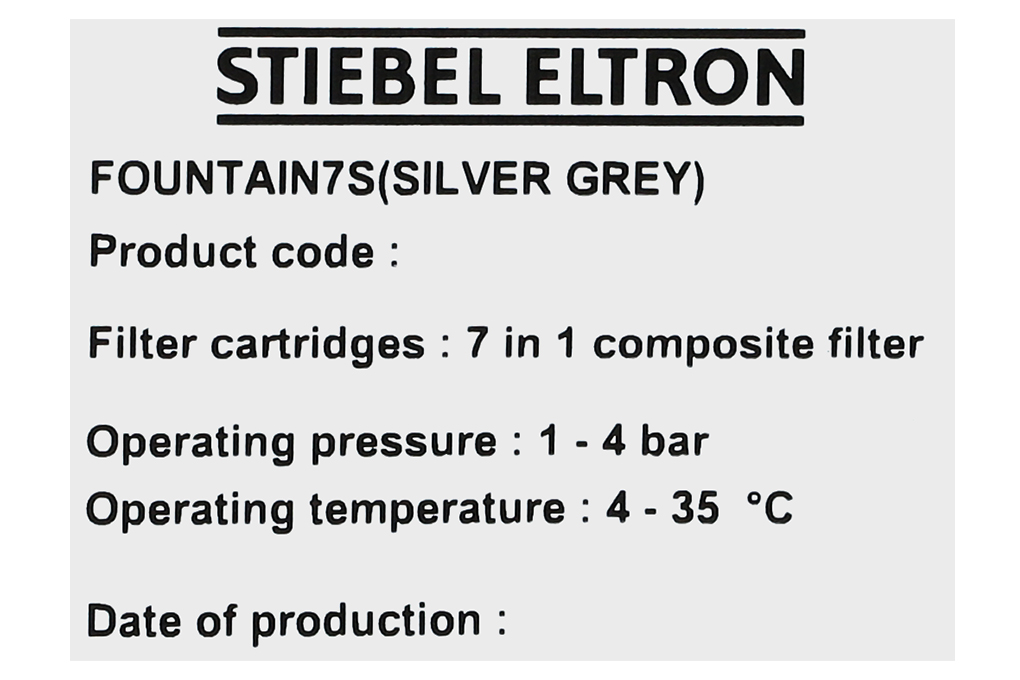 Thiết bị lọc nước UF Stiebel Eltron Fountain 7S 1 lõi Màu Trắng