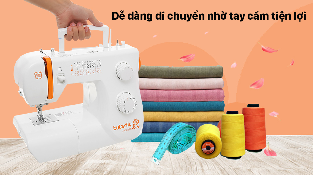 Máy may cơ gia đình Butterfly JH5823A - Dễ dàng di chuyển