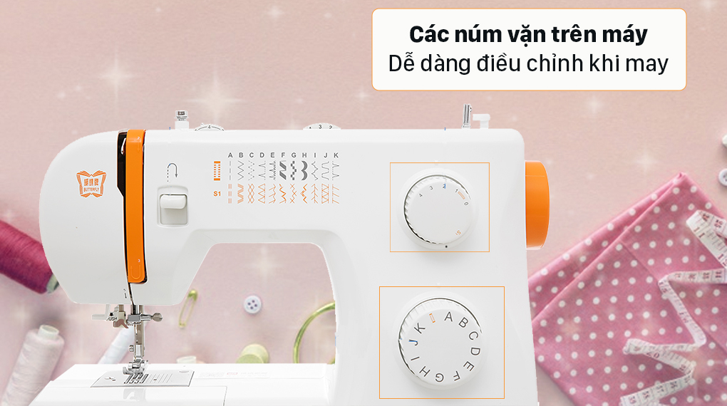 Máy may cơ gia đình Butterfly JH5823A - Núm vặn trên máy