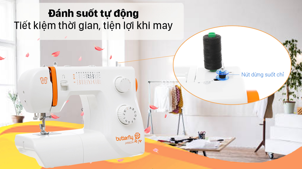 Máy may cơ gia đình Butterfly JH5823A - Đánh suốt tự động