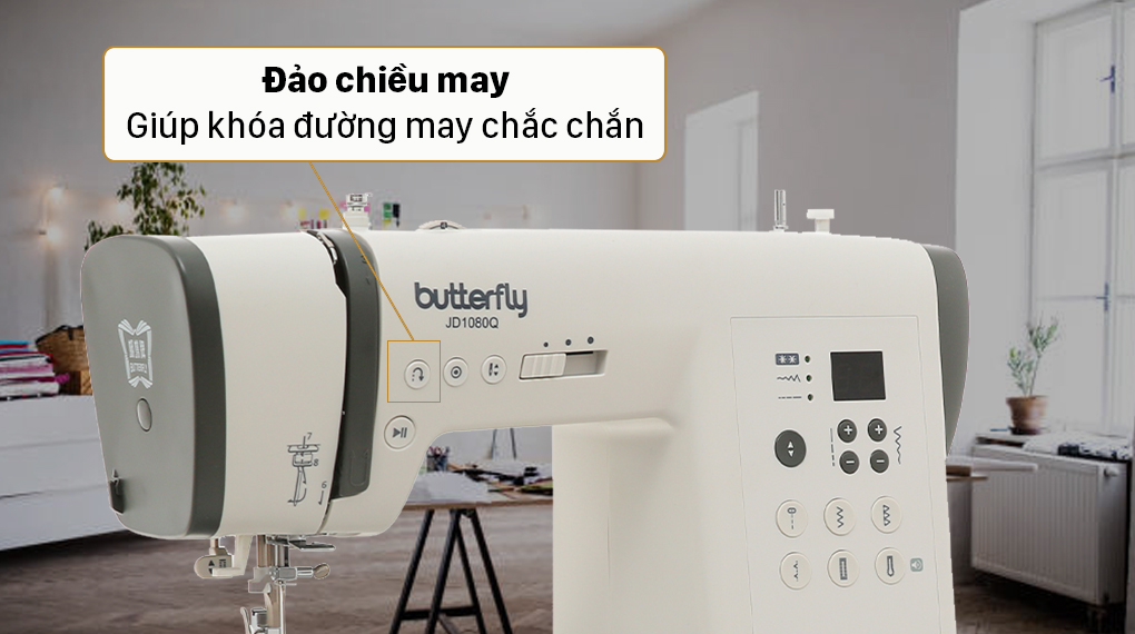 Máy may điện tử gia đình Butterfly JD1080Q -Khóa đường may