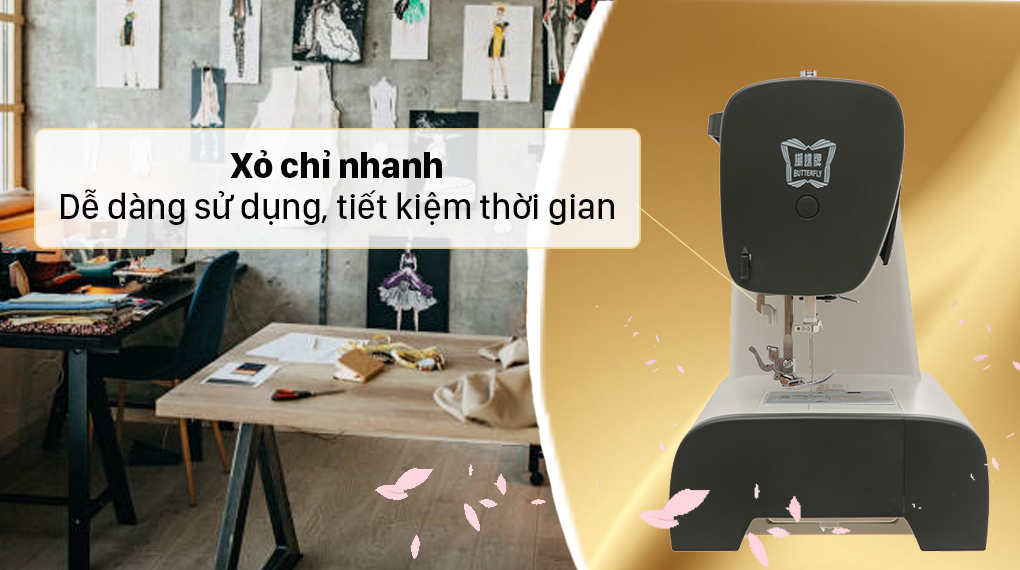 Máy may điện tử gia đình Butterfly JD1080Q - Xỏ chỉ nhanh