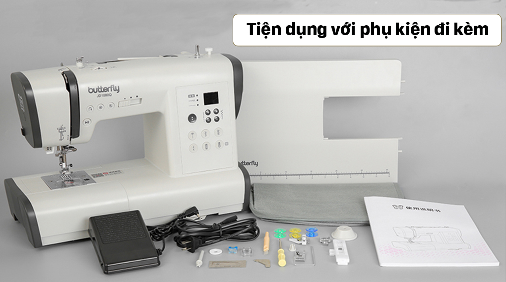 Máy may điện tử gia đình Butterfly JD1080Q - Nhiều phụ kiện đi kèm