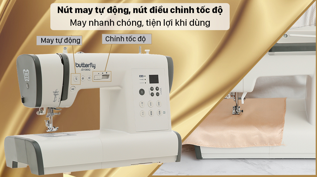 Máy may điện tử gia đình Butterfly JD1080Q - Tiện lợi khi dùng