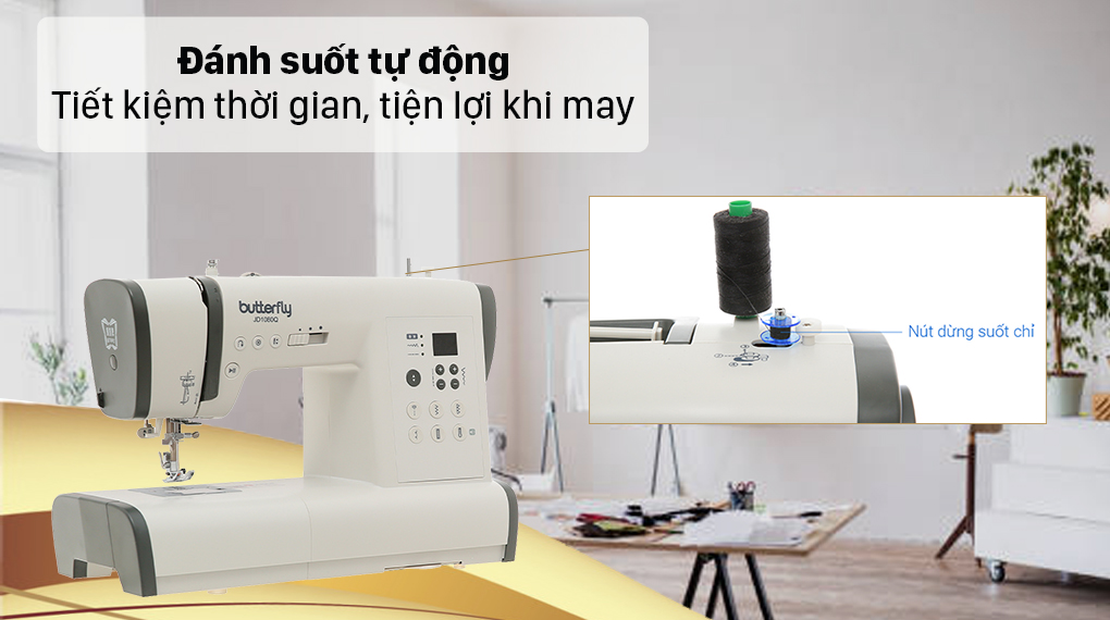 Máy may điện tử gia đình Butterfly JD1080Q - Đánh suốt tự động