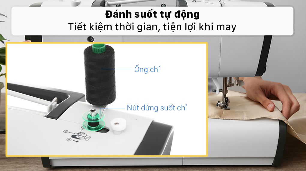 Máy may điện tử gia đình Butterfly JD1197LB - Đánh suốt tự động