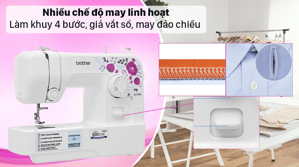 Máy may Brother JA1400 - Nhiều chế độ may