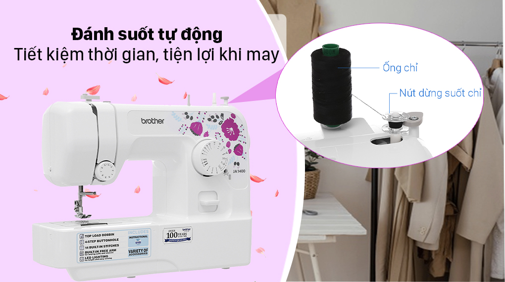 Máy may Brother JA1400 - Đánh suốt tự động